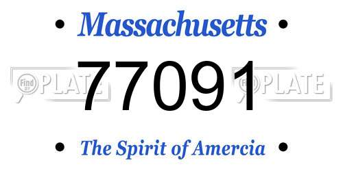 77091 Massachusetts License Plate