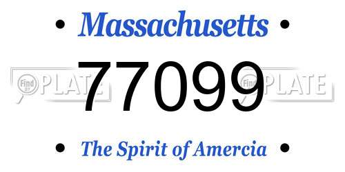 77099 Massachusetts License Plate
