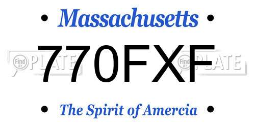 770FXF Massachusetts License Plate