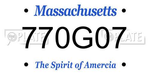 770G07 Massachusetts License Plate