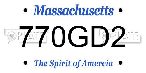 770GD2 Massachusetts License Plate