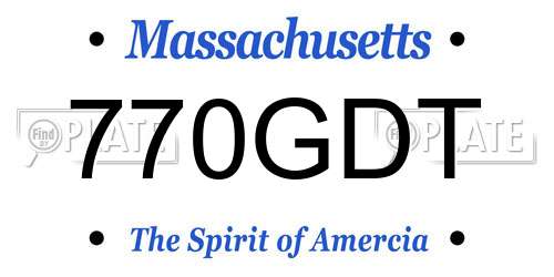 770GDT Massachusetts License Plate