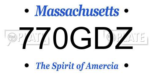 770GDZ Massachusetts License Plate