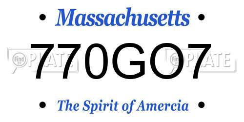 770GO7 Massachusetts License Plate