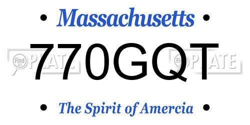 770GQT Massachusetts License Plate