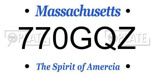770GQZ Massachusetts License Plate