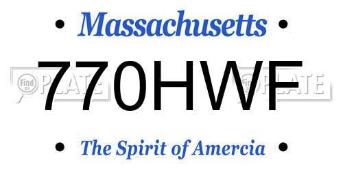770HWF Massachusetts License Plate