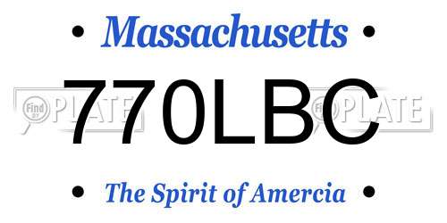 770LBC Massachusetts License Plate