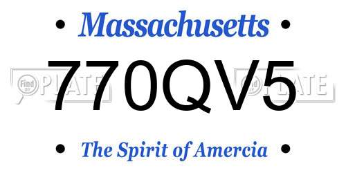 770QV5 Massachusetts License Plate