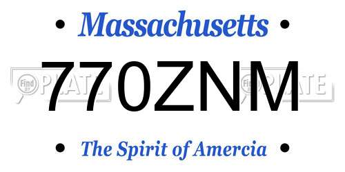 770ZNM Massachusetts License Plate