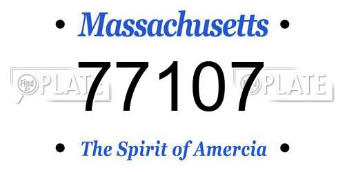 77107 Massachusetts License Plate