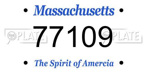 77109 Massachusetts License Plate