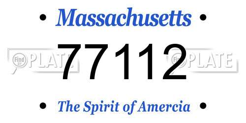 77112 Massachusetts License Plate
