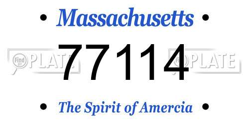 77114 Massachusetts License Plate