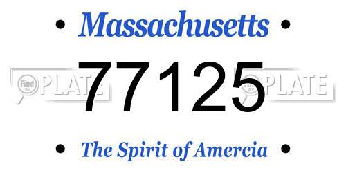 77125 Massachusetts License Plate