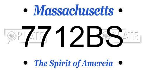 7712BS Massachusetts License Plate