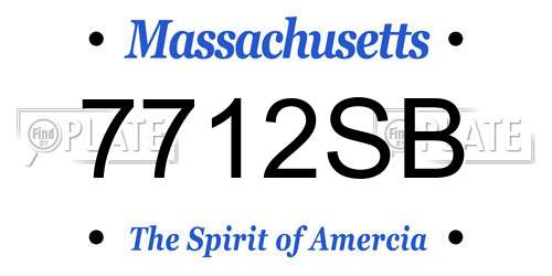 7712SB Massachusetts License Plate