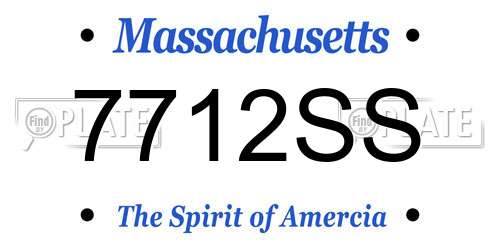 7712SS Massachusetts License Plate