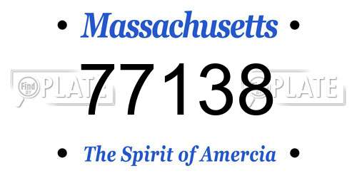 77138 Massachusetts License Plate
