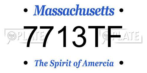 7713TF Massachusetts License Plate