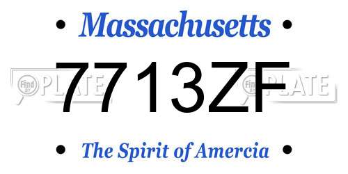 7713ZF Massachusetts License Plate