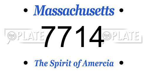 7714 Massachusetts License Plate