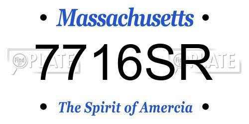 7716SR Massachusetts License Plate