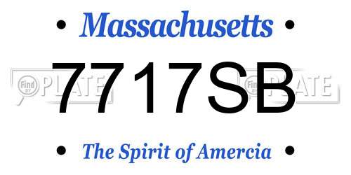 7717SB Massachusetts License Plate