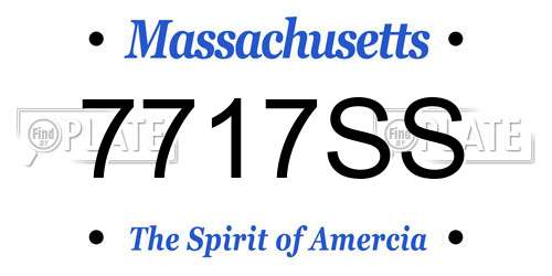 7717SS Massachusetts License Plate