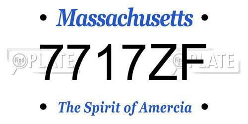 7717ZF Massachusetts License Plate