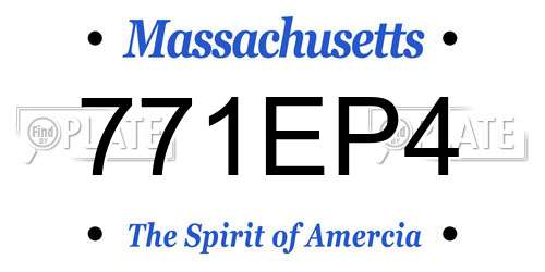 771EP4 Massachusetts License Plate