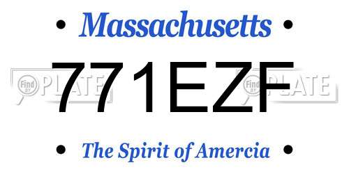 771EZF Massachusetts License Plate