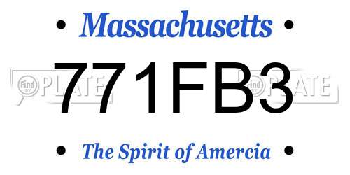 771FB3 Massachusetts License Plate