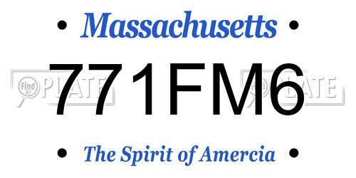 771FM6 Massachusetts License Plate