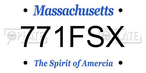 771FSX Massachusetts License Plate