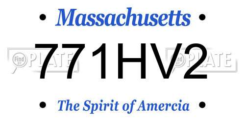 771HV2 Massachusetts License Plate
