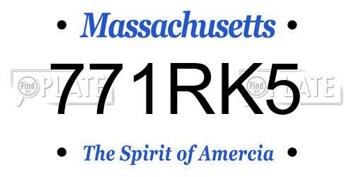 771RK5 Massachusetts License Plate