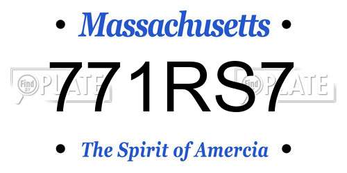 771RS7 Massachusetts License Plate