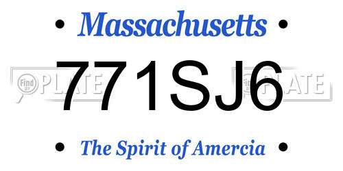 771SJ6 Massachusetts License Plate