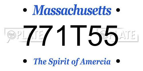 771T55 Massachusetts License Plate