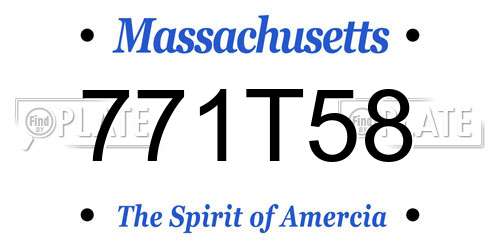 771T58 Massachusetts License Plate