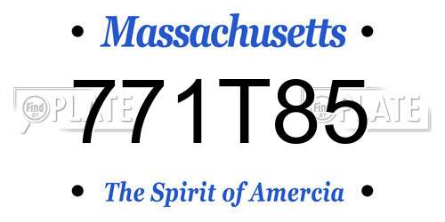 771T85 Massachusetts License Plate