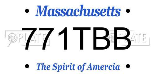 771TBB Massachusetts License Plate