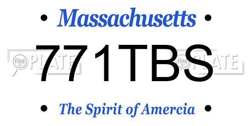 771TBS Massachusetts License Plate