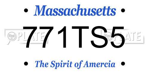 771TS5 Massachusetts License Plate