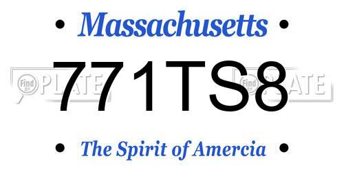 771TS8 Massachusetts License Plate