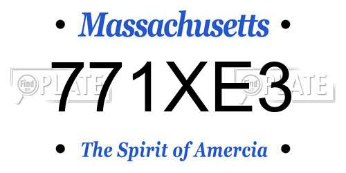 771XE3 Massachusetts License Plate