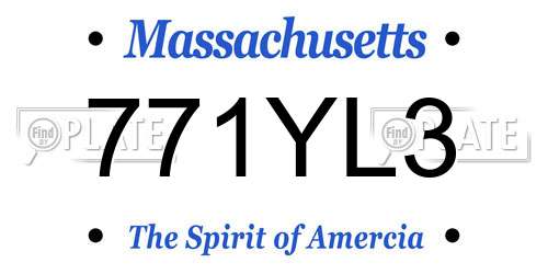 771YL3 Massachusetts License Plate