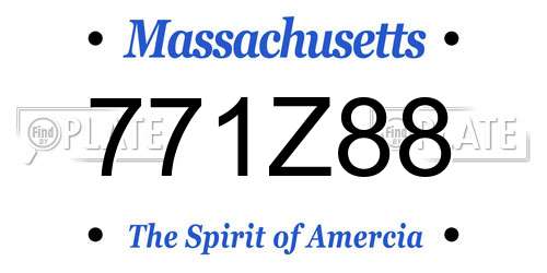 771Z88 Massachusetts License Plate