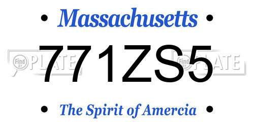 771ZS5 Massachusetts License Plate